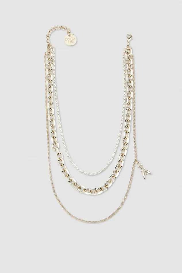Patrizia Pepe Necklaces Brass And Glass Necklace Gold 8211 Women
