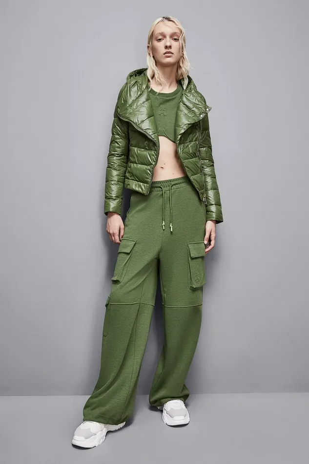 Patrizia Pepe Outerwear Nylon Down Proof Hooded Down Jacket Green 8211 Women