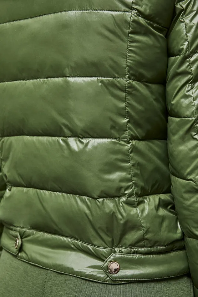Patrizia Pepe Outerwear Nylon Down Proof Hooded Down Jacket Green 8211 Women