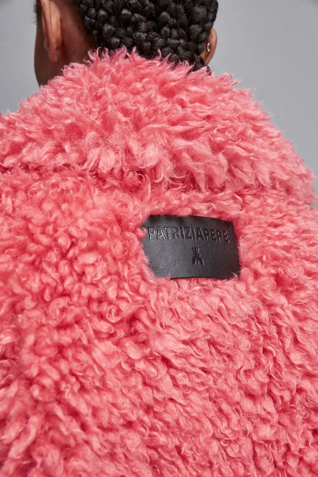 Patrizia Pepe Outerwear Oversize Fluffy Coat Pink 8211 Women
