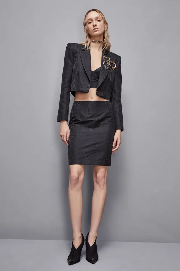 Patrizia Pepe Tailleur Midi Skirt With Slit Black 8211 Women