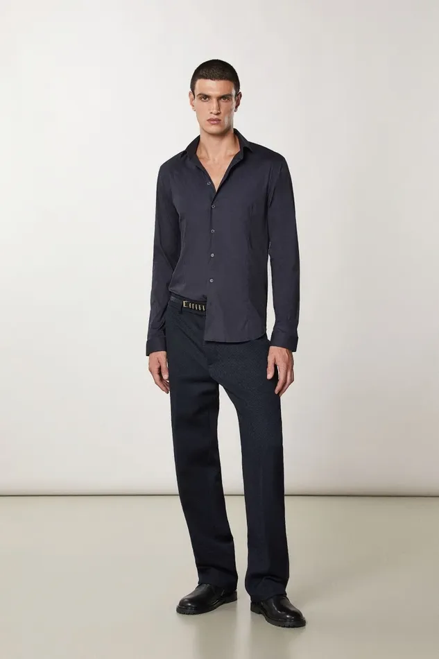Patrizia Pepe Tops and Shirts Cotton Poplin Regular Shirt Blue 8211 Men