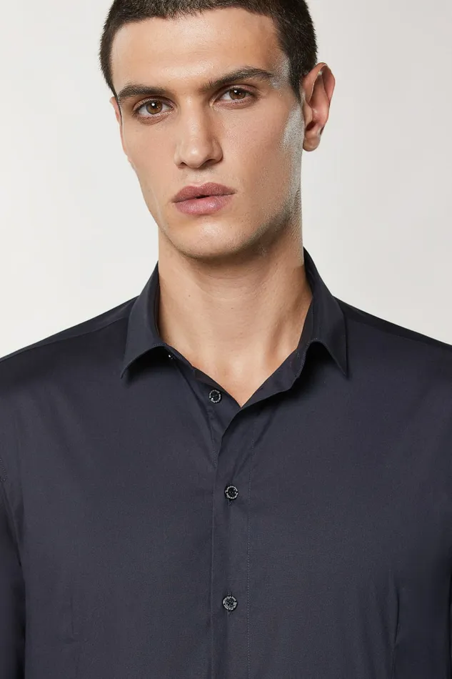 Patrizia Pepe Tops and Shirts Cotton Poplin Regular Shirt Blue 8211 Men