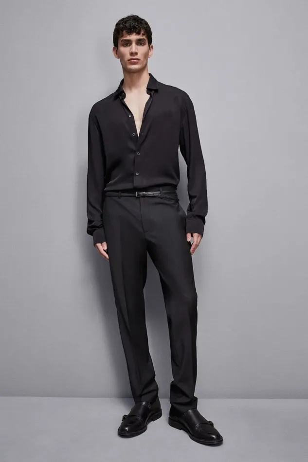 Patrizia Pepe Tops and Shirts SolidColored Shirt In Viscose Twill Black 8211 Men