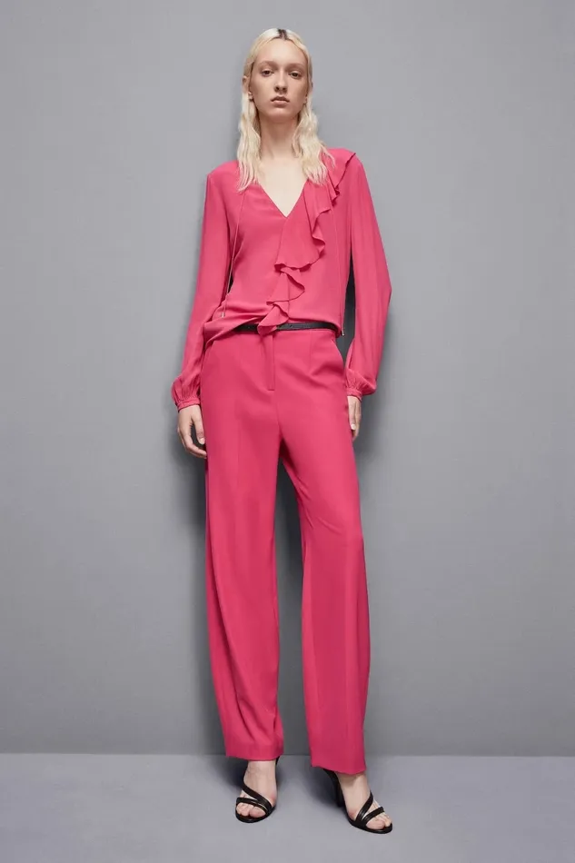 Patrizia Pepe Tops Essential Crepe Blouse Pink 8211 Women
