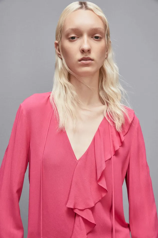 Patrizia Pepe Tops Essential Crepe Blouse Pink 8211 Women