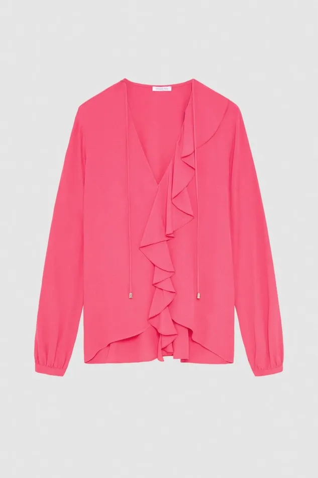 Patrizia Pepe Tops Essential Crepe Blouse Pink 8211 Women