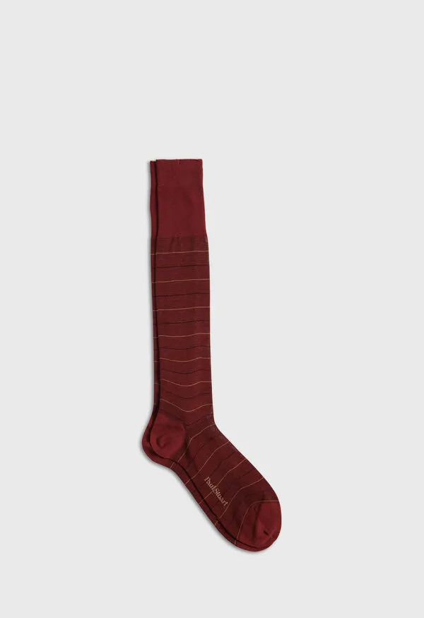 Paulstuart Socks Mens Cotton Horizontal Stripe Sock Black