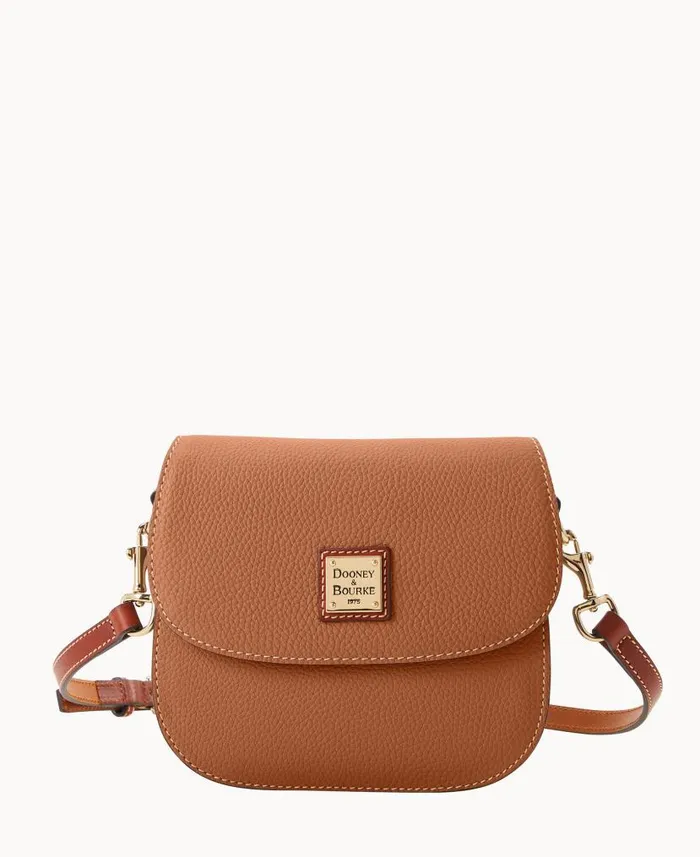 Pebble Grain Saddle Bag Caramel Woman Dooney and Bourke Crossbodies