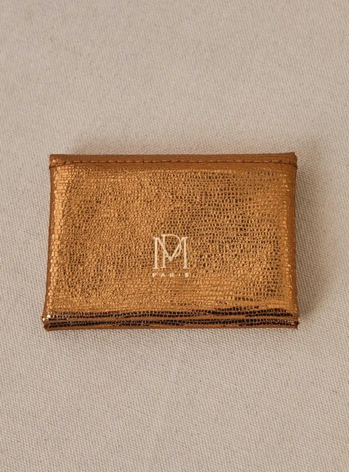 Petite Mendigote Little Leather Shop Fw24 Porte Carte Emile Double Dore 8211 Women