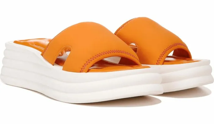 Platform Women Franco Sarto Sarto Vina 2 Platform Slide Sandal Orange Fabric