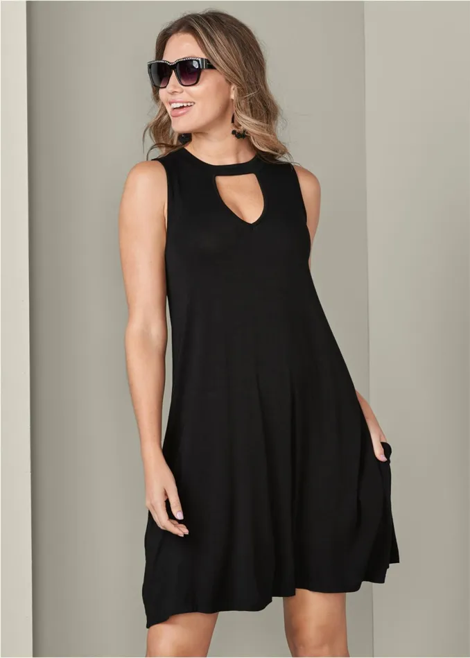POCKET DETAIL CASUAL DRESS Black Women VENUS Sundresses