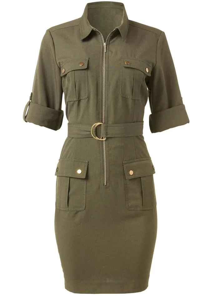 POCKET DETAIL UTILITY DRESS Olive Women VENUS Sundresses