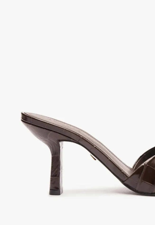 Posseni Leather Sandal Dark Brown Women Schutz Shoes Mules Posseni Leather Sandal Dark Brown Women Schutz Shoes Mules