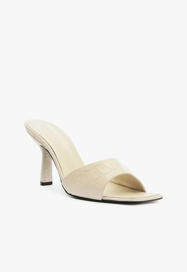 Posseni Leather Sandal White Women Schutz Shoes Mules