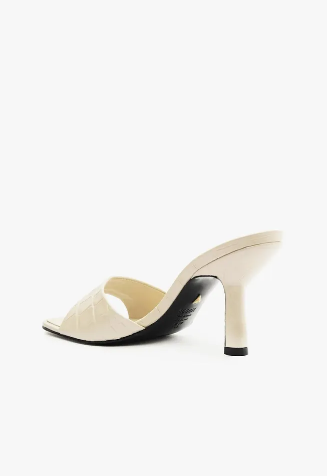 Posseni Leather Sandal White Women Schutz Shoes Mules