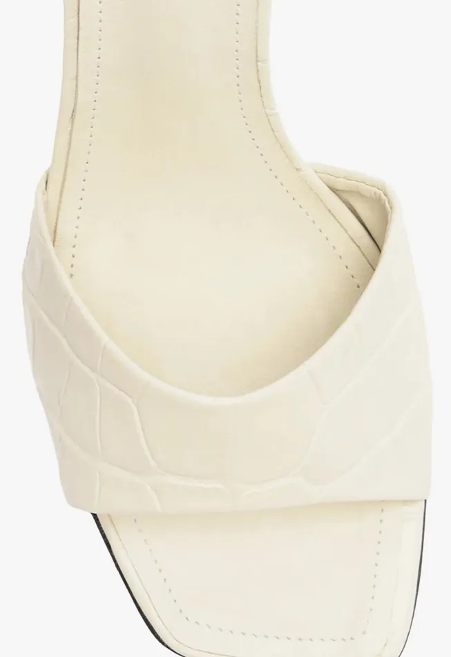 Posseni Leather Sandal White Women Schutz Shoes Mules