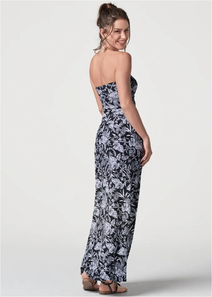 PRINTED MAXI DRESS Black and White Women VENUS Sundresses