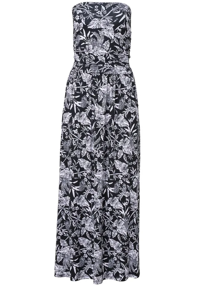 PRINTED MAXI DRESS Black and White Women VENUS Sundresses