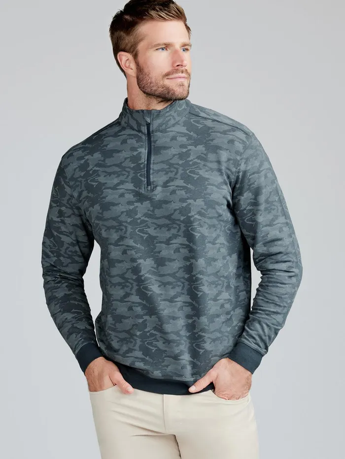 Quarter Zips Men Tasc Performance Cloud French Terry Print Quarter Zip