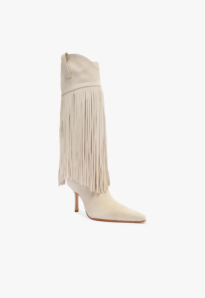 Raffaela Up Fringes Boot Off White Women Schutz Shoes Boots
