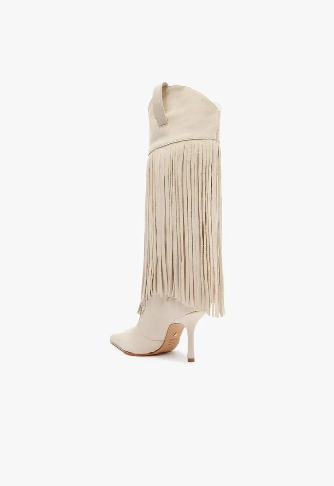 Raffaela Up Fringes Boot Off White Women Schutz Shoes Boots