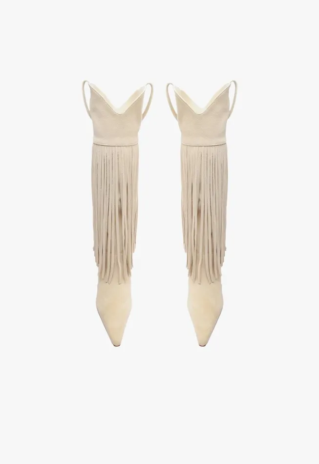 Raffaela Up Fringes Boot Off White Women Schutz Shoes Boots