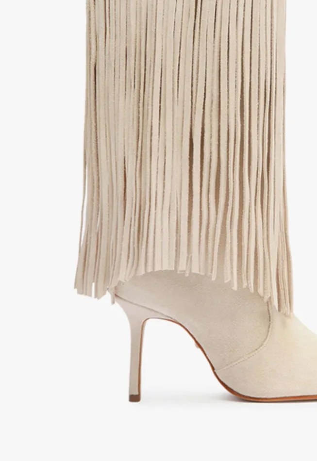 Raffaela Up Fringes Boot Off White Women Schutz Shoes Boots