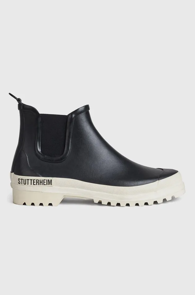 Rain Boots Women Stutterheim Black And White Chelsea Rainwalker Boots