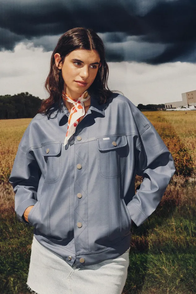 Raincoats Women Stutterheim Lee X STUTTERHEIM Storm Rider Jacket Ash Blue