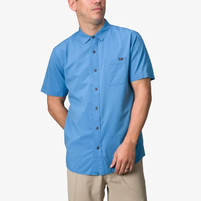 Reef TShirts and Shirts Collins Short Sleeve Shirt Parisian Blue 8211 Men