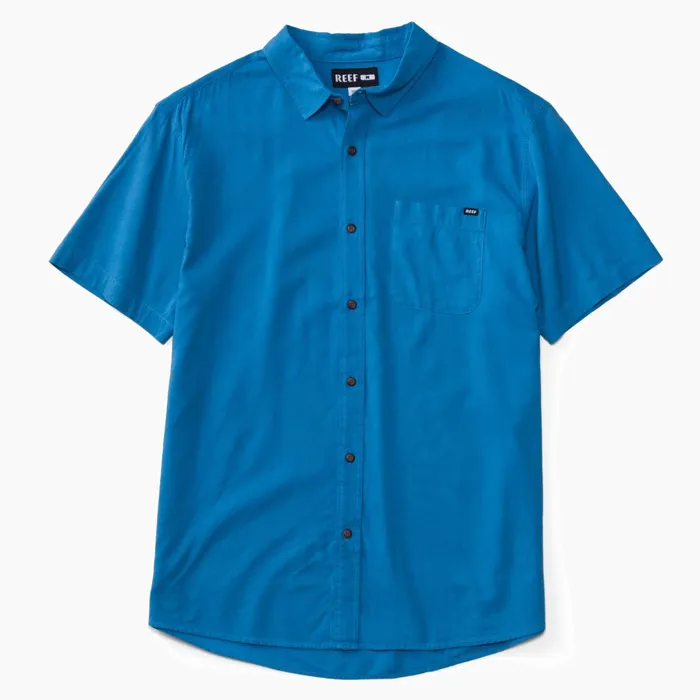 Reef TShirts and Shirts Collins Short Sleeve Shirt Parisian Blue 8211 Men Reef TShirts and Shirts Collins Short Sleeve Shirt Parisian Blue 8211 Men
