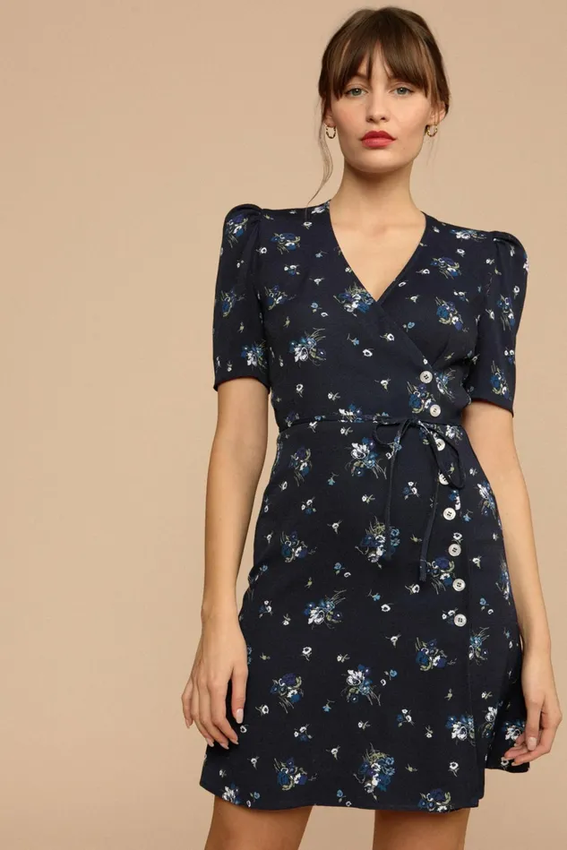 Rouje GABINETTE Dress Marine Bouquet Du Sud Women Dresses