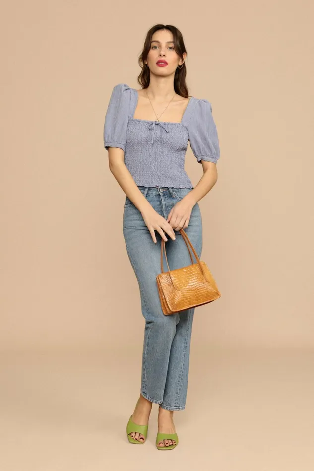Rouje KATIA Top Bleu Vichy Women Blouses and Tops