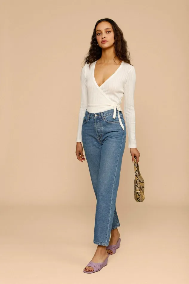 Rouje MAELYS Wrap Top Ecru Uni Women Blouses and Tops