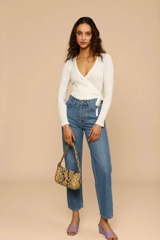 Rouje MAELYS Wrap Top Ecru Uni Women Blouses and Tops