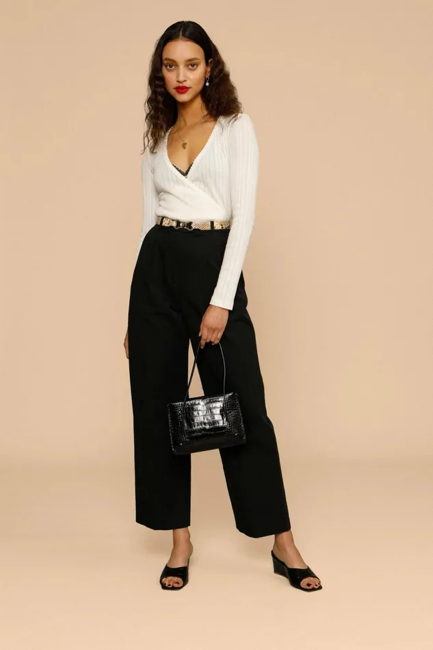 Rouje MAELYS Wrap Top Ecru Uni Women Blouses and Tops
