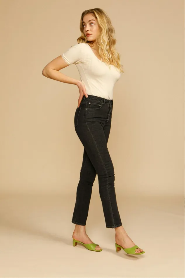 Rouje ODEON Jeans Noir Double Stone Women Pants