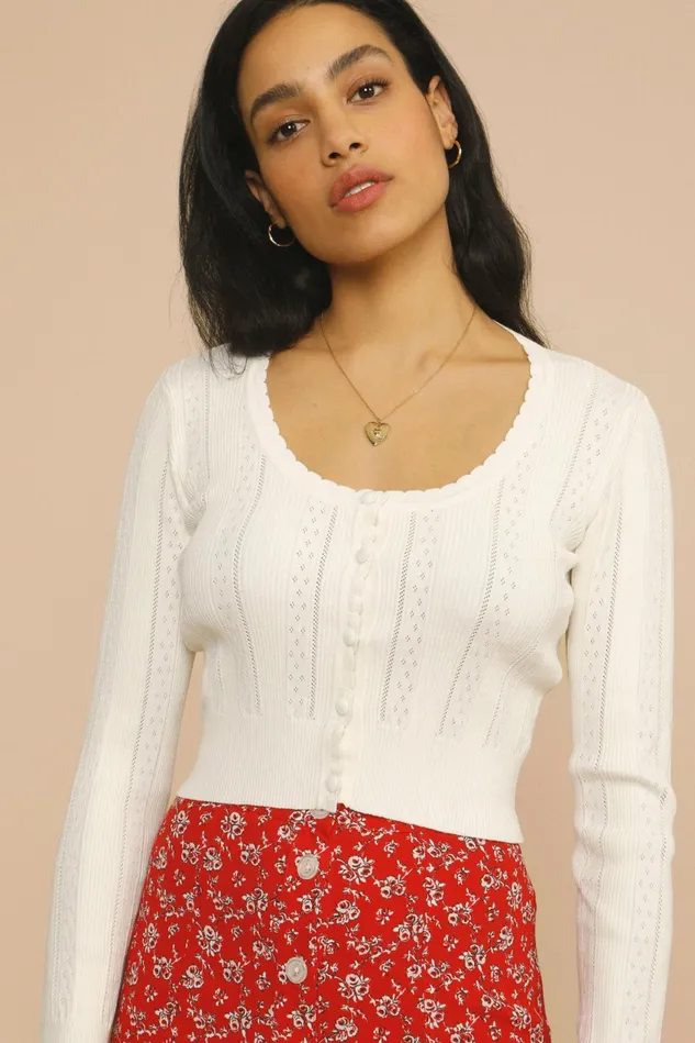 Rouje PAOLA Cardigan White Women Knits