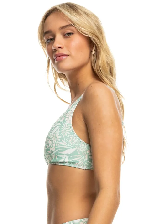 Roxy Bikini Tops Rib Roxy Love The Oceana VNeck Bikini Top Blue Surf Planao Apparel 8211 Women