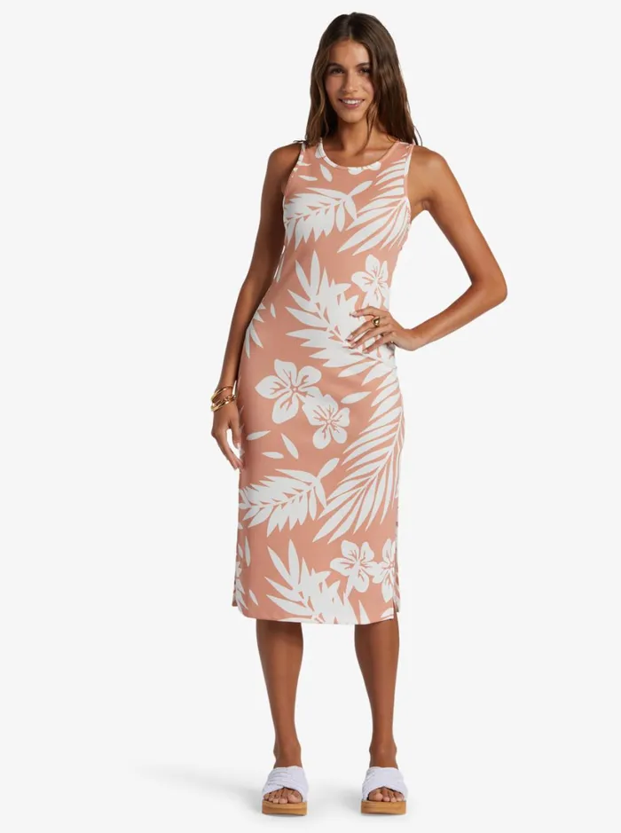 Roxy Dresses Good Keepsake Midi Dress Cafe Creme Palmeria 8211 Women