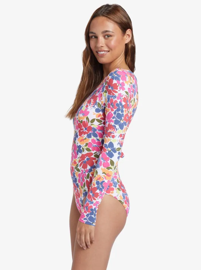 Roxy Rashguards Bloomin Babe Long Sleeve OnePiece Swimsuit Bloomin Babe 8211 Swim 8211 Women