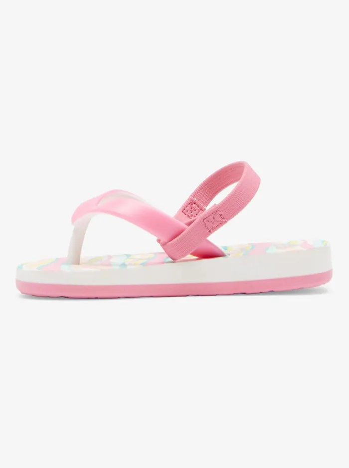 Roxy Shoes and Sandals Toddler039s Tahiti FlipFlops Whitecrazy Pink Print 8211 Women