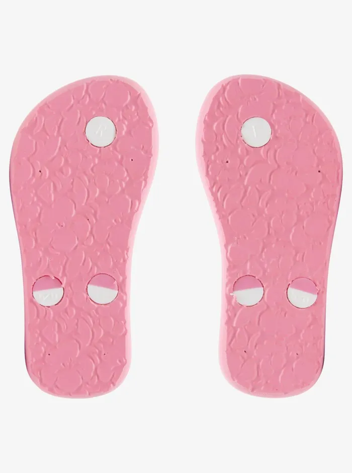 Roxy Shoes and Sandals Toddler039s Tahiti FlipFlops Whitecrazy Pink Print 8211 Women