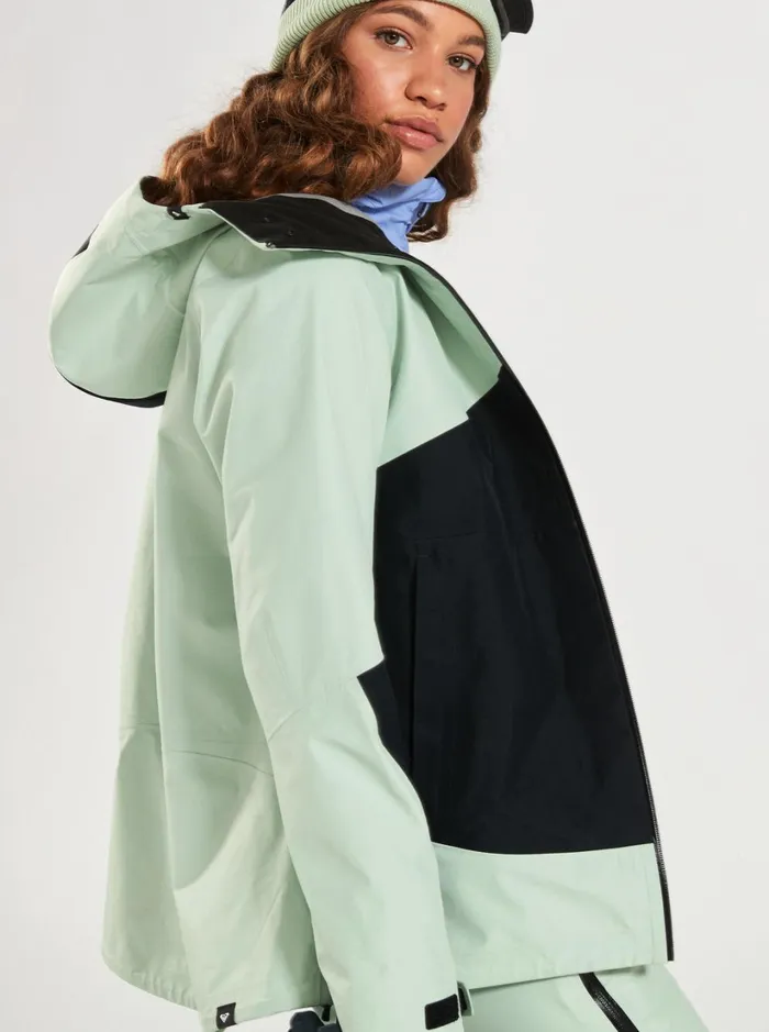 Roxy Snow Jackets GORETEX Lunalite 3L Technical Snow Jacket Cameo Green 8211 Women