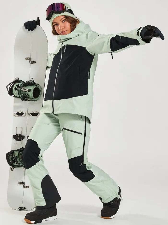 Roxy Snow Jackets GORETEX Lunalite 3L Technical Snow Jacket Cameo Green 8211 Women