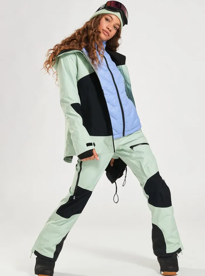 Roxy Snow Jackets GORETEX Lunalite 3L Technical Snow Jacket Cameo Green 8211 Women