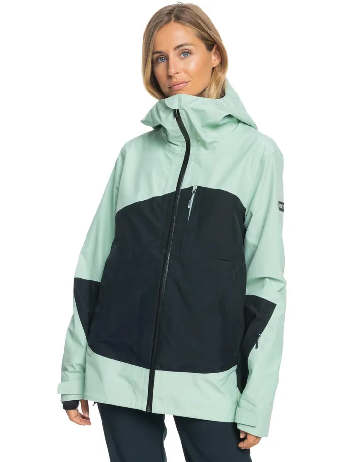 Roxy Snow Jackets GORETEX Lunalite 3L Technical Snow Jacket Cameo Green 8211 Women