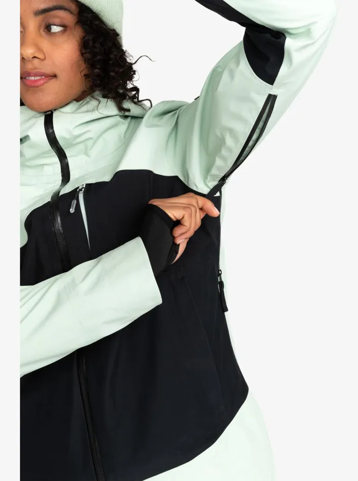 Roxy Snow Jackets GORETEX Lunalite 3L Technical Snow Jacket Cameo Green 8211 Women