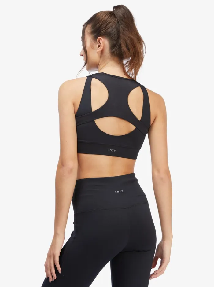 Roxy Sports Bras Interstellar Disco Medium Support Sports Bra Anthracite 8211 Women
